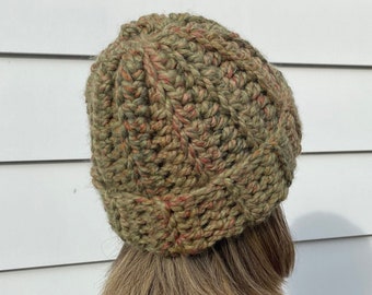 Cozy Chunky Wool Beanie Green