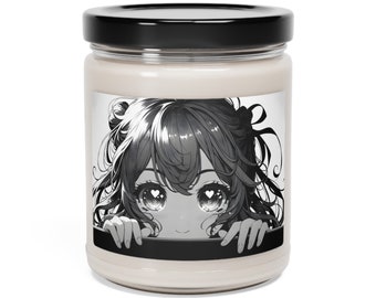 Kawaii Gaze Anime Girl Eyes Scented Candle Desk Aesthetic Gift for Anime Lovers