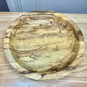 11-1/2&quot; Spalted hackberry food-safe platter-bowl