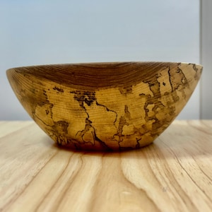 7-3/8&quot; Spalted hackberry food-safe bowl