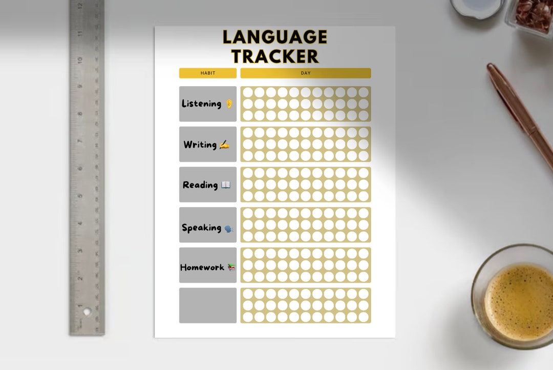 Language Tracker 2 Pieces - Etsy