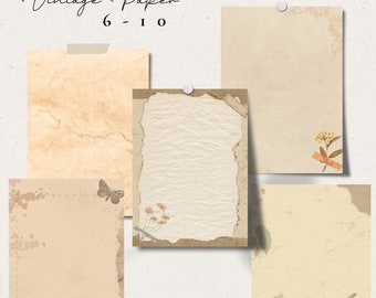 Bündel von 10 alten Vintage-Papier, 10 Variationen, Schreiben, Hinweis, Liebe, Brief, Journal, Briefpapier, Tee befleckt, zerfetzt, Kalligraphie