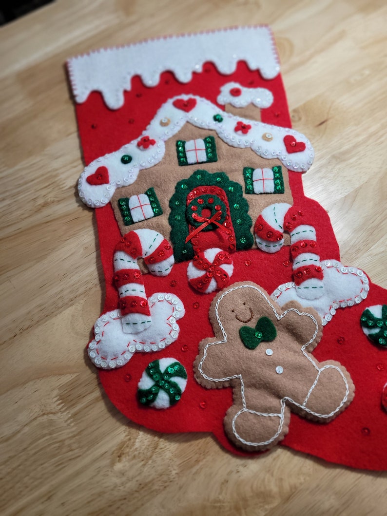 Christmas Stocking, Bucilla Gingerbread House, 1st Christmas, Heirloom