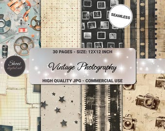Vintage Film Fotografie Digital Paper Pack: Retro Kamera Sammelalbum (Digitaler Download)