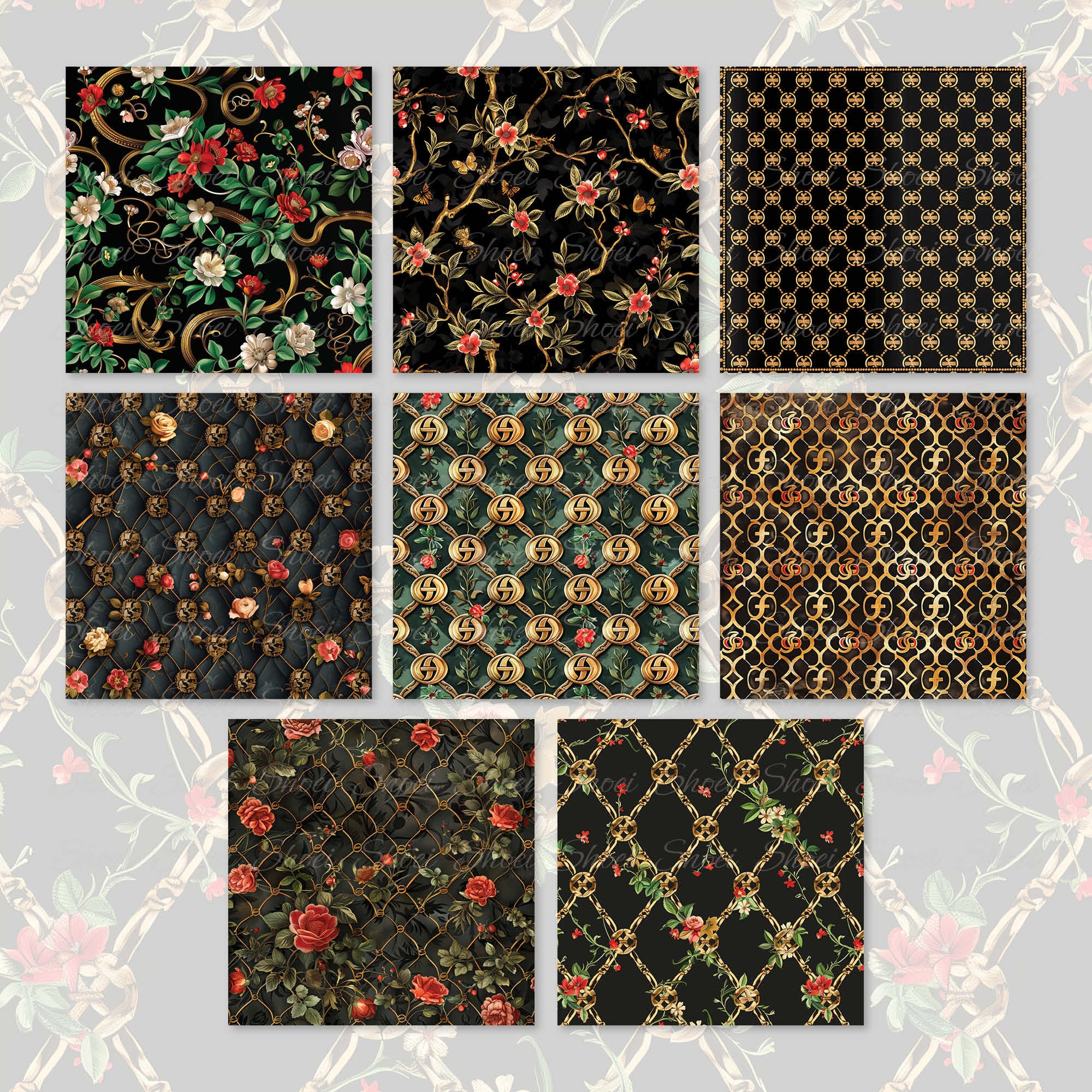 Luxury Fashion Digital Paper Collection - High-end Designer