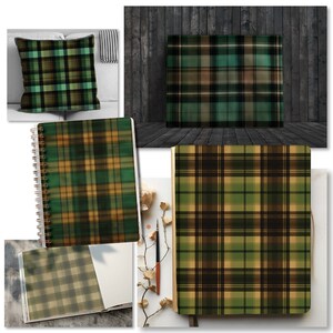 Green Buffalo Tartan Plaids 12X12 Digital Paper Pack - Scrapbook, Junk ...