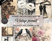 Vintage Journal Kit: Floral Ephemera, Printable Pages (Digital Download)