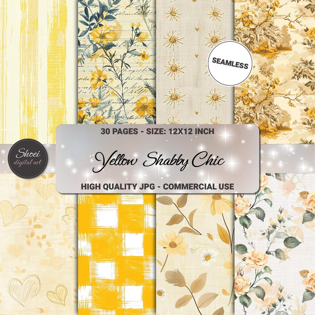 Yellow Floral Digital Paper: Vintage French Toile, Sunflower Background ...