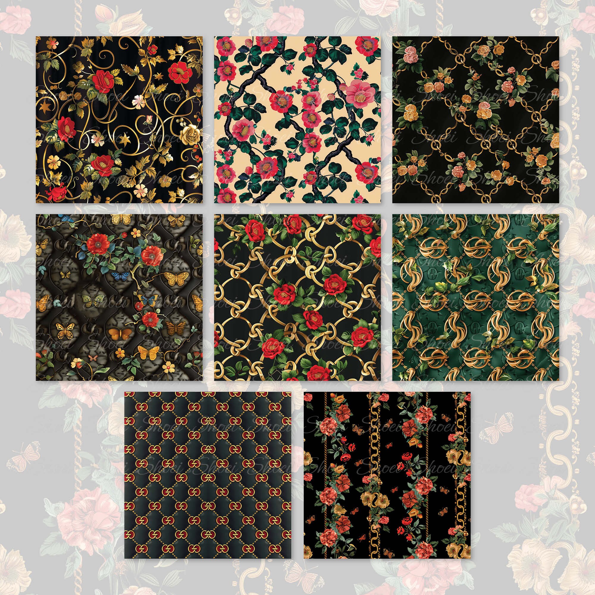 Luxury Fashion Digital Paper Collection - High-end Designer
