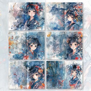 Anime Girl Abstract Blue Digital Paper, 30 Pages 8.5X11 size For Junk Journal Backgrounds, Scrapbooking, Art and Craft, Commercial Use, high quality 300 dpi JPG files
30 JPG Printable image pages (8.5X11 inch)
DIGITAL DOWNLOAD