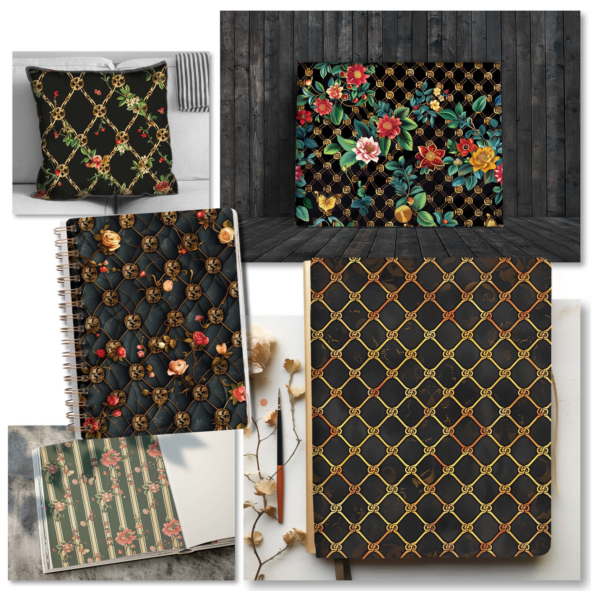 Luxury Fashion Digital Paper Collection - High-end Designer