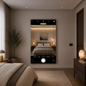 Viral Phone Camera Mirror Wall Decor | Aesthetic Plexiglass Mirror | Digital Printed Art | Unique Home Gift | Modern Entryway Decor