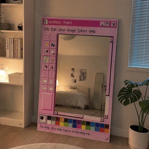 Retro Paint Program Mirror | Y2K Aesthetic Wall Decor | Digital Printed Plexi Mirror | Unique Home Decor Gift