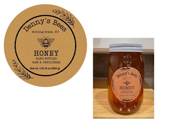 Personalized Honey Labels – 2.5” Round For Wide Mouth Jars, Custom Text, Set Of 50