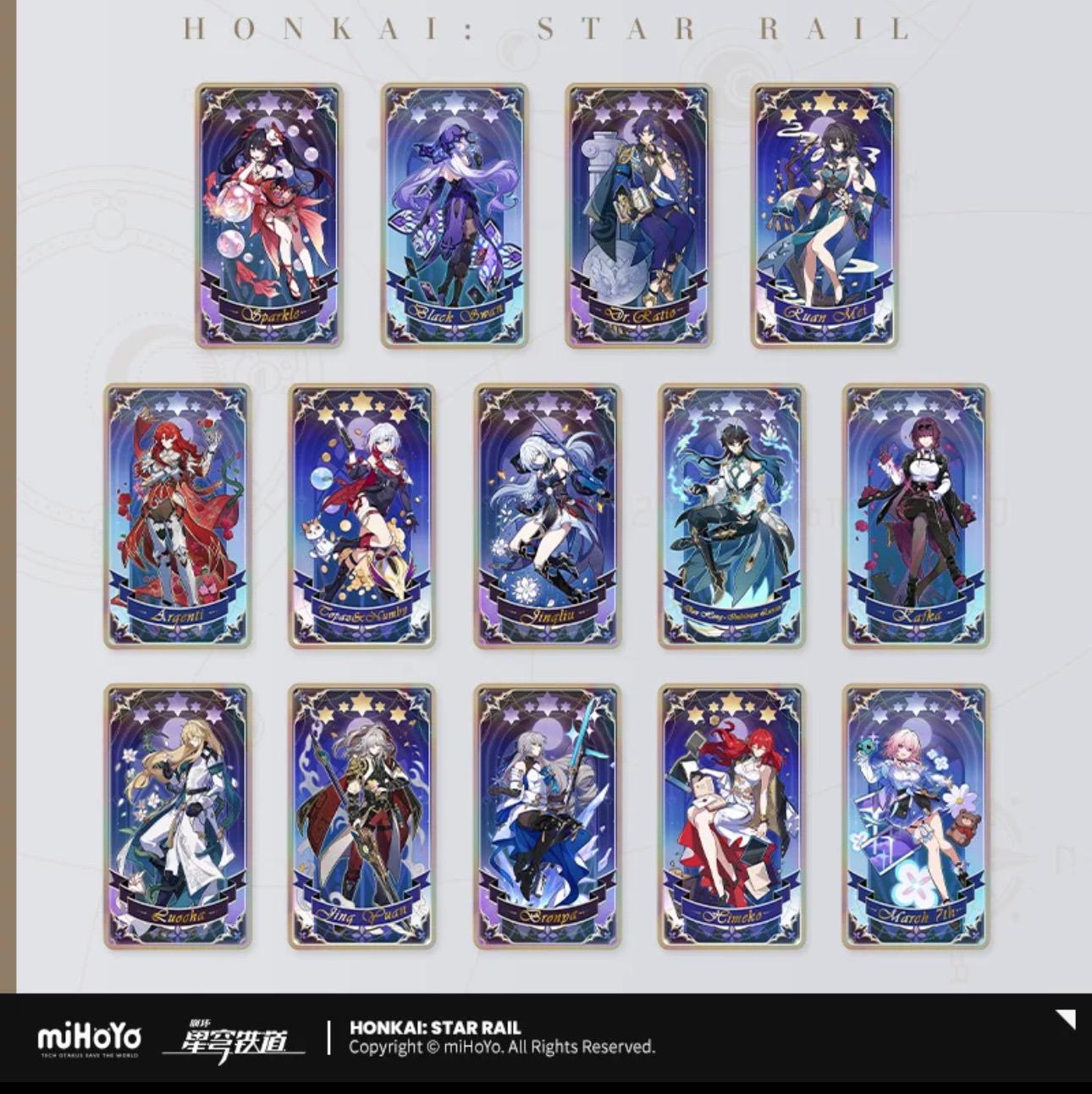 Honkai star rail official merchandise, fable of stars series laser cards