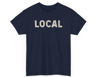 LOCAL Text Tee | Black Crewneck Shirt, Minimal Typography