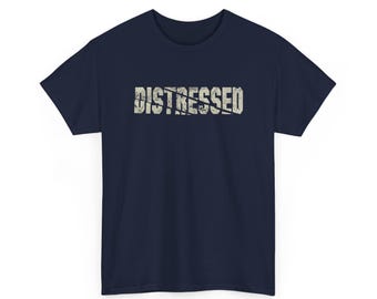 Distressed Text shirt | 'Distressed' graphic tee, vintage stencil lettering