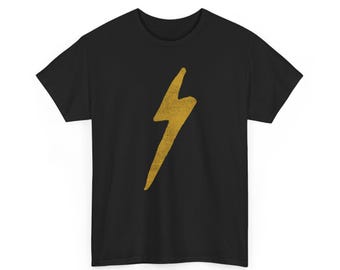 Guldfärgad Lightning Bolt-t-shirt | Minimalistisk grafisk t-shirt