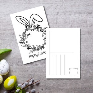 Conjunto de 8 cartões postais de Páscoa, cartões postais para colorir de Páscoa 4x6, cartões de felicitações de Páscoa, ideias e artesanato para cestas de Páscoa, lembrancinhas de festa de Páscoa
