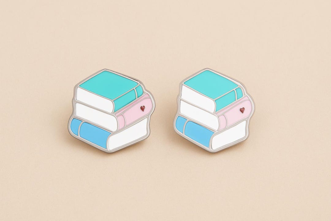 Book Stack Stud Earrings, Stainless Steel Screw Back, Hypoallergenic - Etsy
