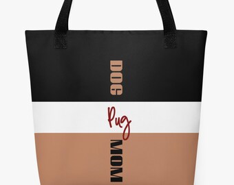 Pug Dog Mom Tote Bag: Stylish Pet Lover Gift