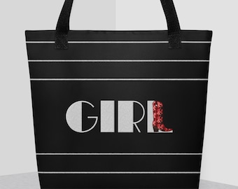 Cowgirl Boot Tote Bag | Western Style Shoulder Bag