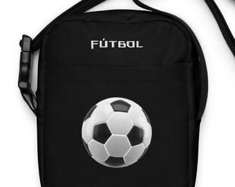 Small Soccer Crossbody Bag: Water-resistant Futbol Sling Bag, Unisex Sports Travel-Gift for Players, Coaches
