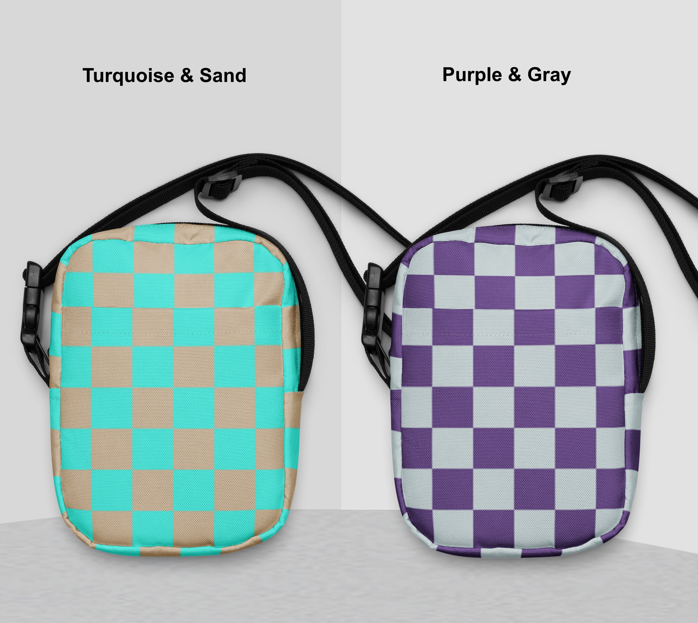 Duo Checkered Crossbody Sling Bag- 2 Colors!