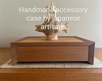 Handcrafted Narra Wood Drawer Storage with Unique Grain Patterns by Japanese craftsmen.