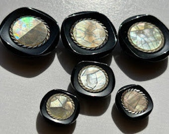 vintage Japanese buttons - Elegant Vintage Japanese Button Jewelry -Cabochons and Pearlized Glass Treasures - Jewelry and DressRepurposing