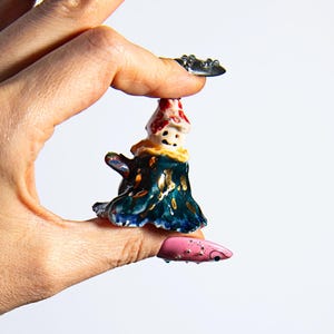 Collar de mago con encanto único: joyería de fantasía hecha a mano en porcelana, regalos únicos para ella, joyería artesanal, joyería llamativa, regalo para ella