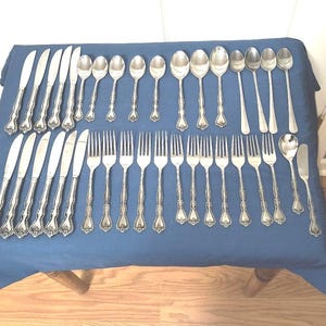 37 Pc NORITAKE 18-8 Stainless Japan Sylvia Flatware Set Service Vintage Set