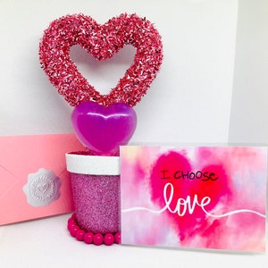Pflegepaket, Wählen Sie Liebe Geschenk, Geschenk für Freund, Geschenk für sie, Positivität Geschenk, inspirieren Geschenk, Harz Herz, handgemachtes Perlenarmband