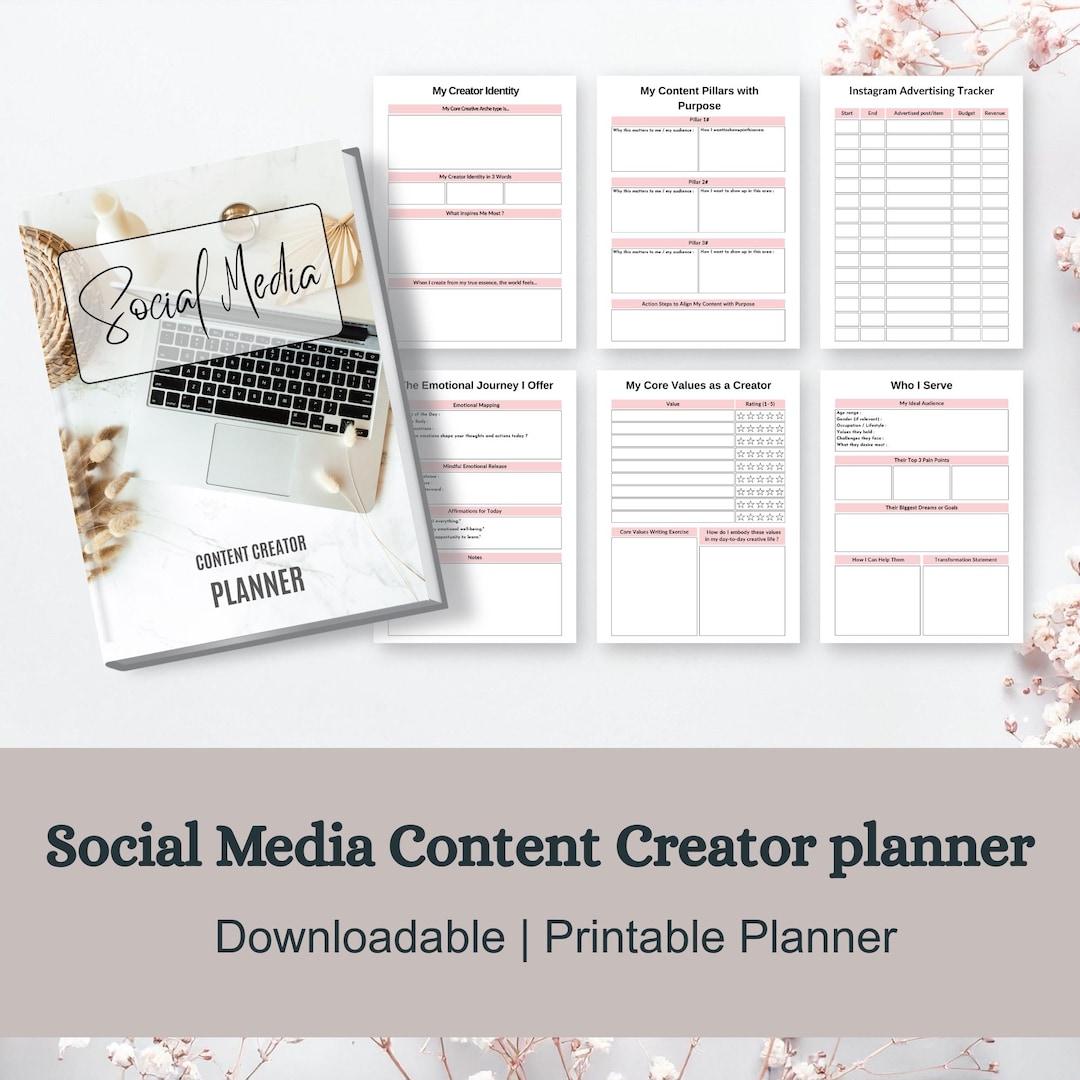 Social Media Content Creator Planner | Content Planner Template ...