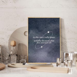 To the Stars Who Listen Poster, Night Court Art Print, Velaris Wall Decor, ACOTAR Prints, Bookish Poster, Velaris Print, ACOTAR Artwork
