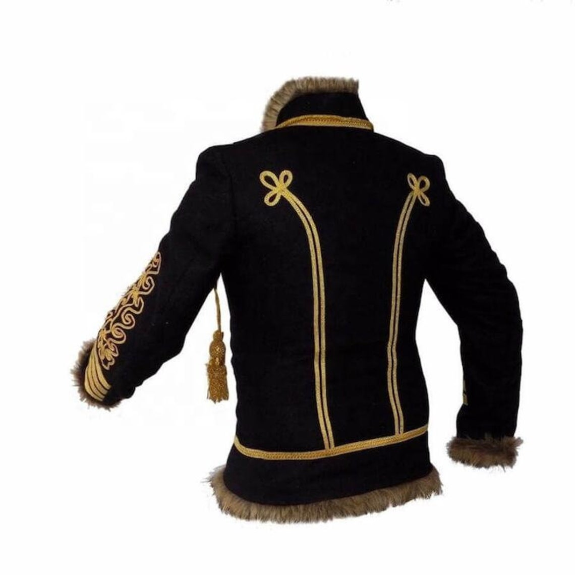Military Uniform Napoleonic Hussar Jacket Piping Tunic Pelisse Jimi