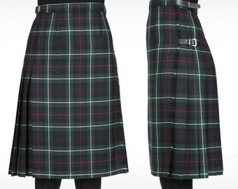 Women’s kilt Knees length Plaids Tartan Kilts Girls Skirt With leather straps skirt for girls handmade Scottish skirts waist size 26” to 50”