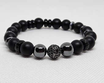 Man Bracelet Natural Agate Stone