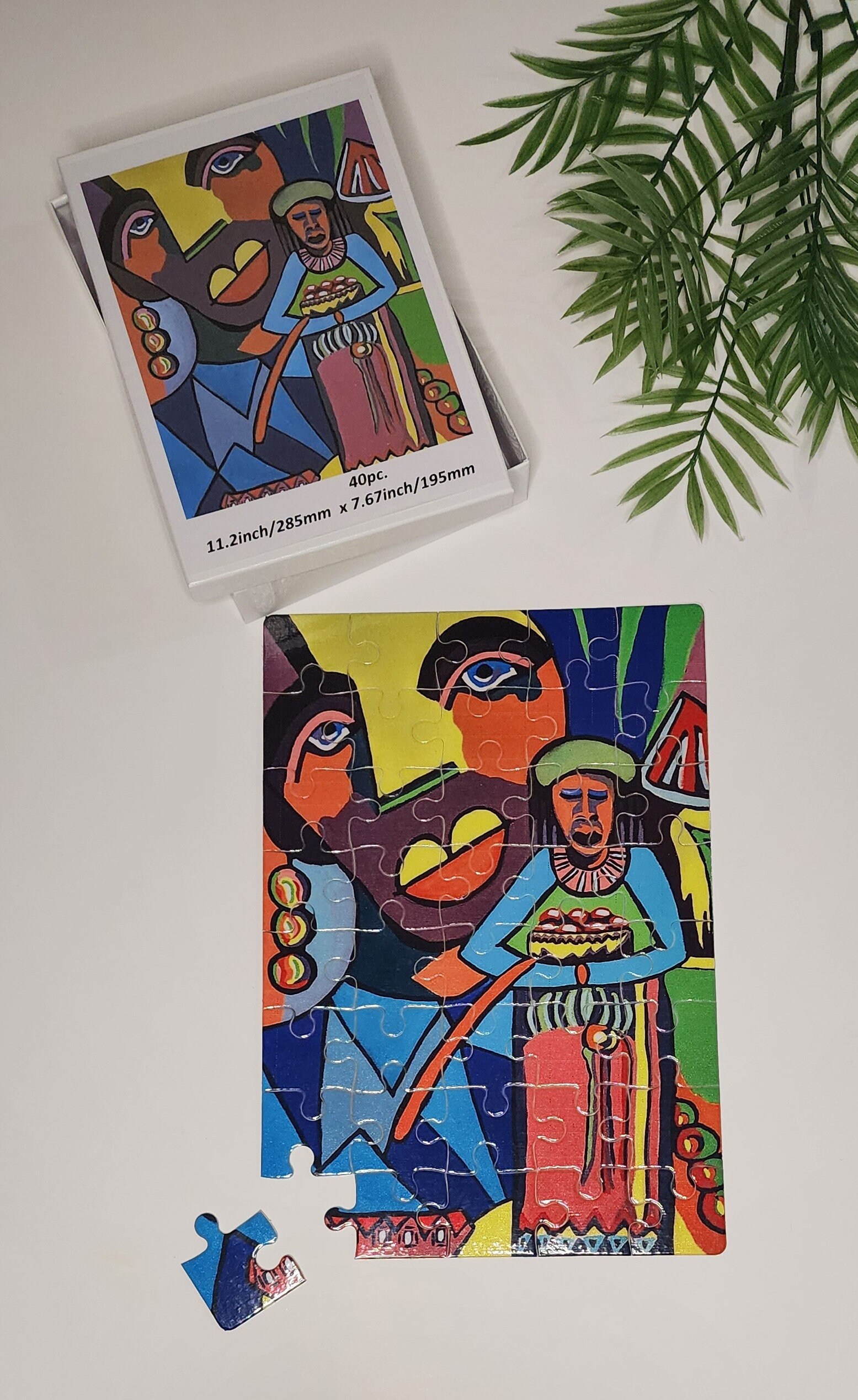 大人向け、認知症の方向けのパズル「アフリカの芸術」、40 ピース