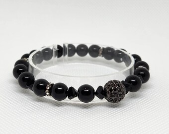 Natural Black Agate Bracelet