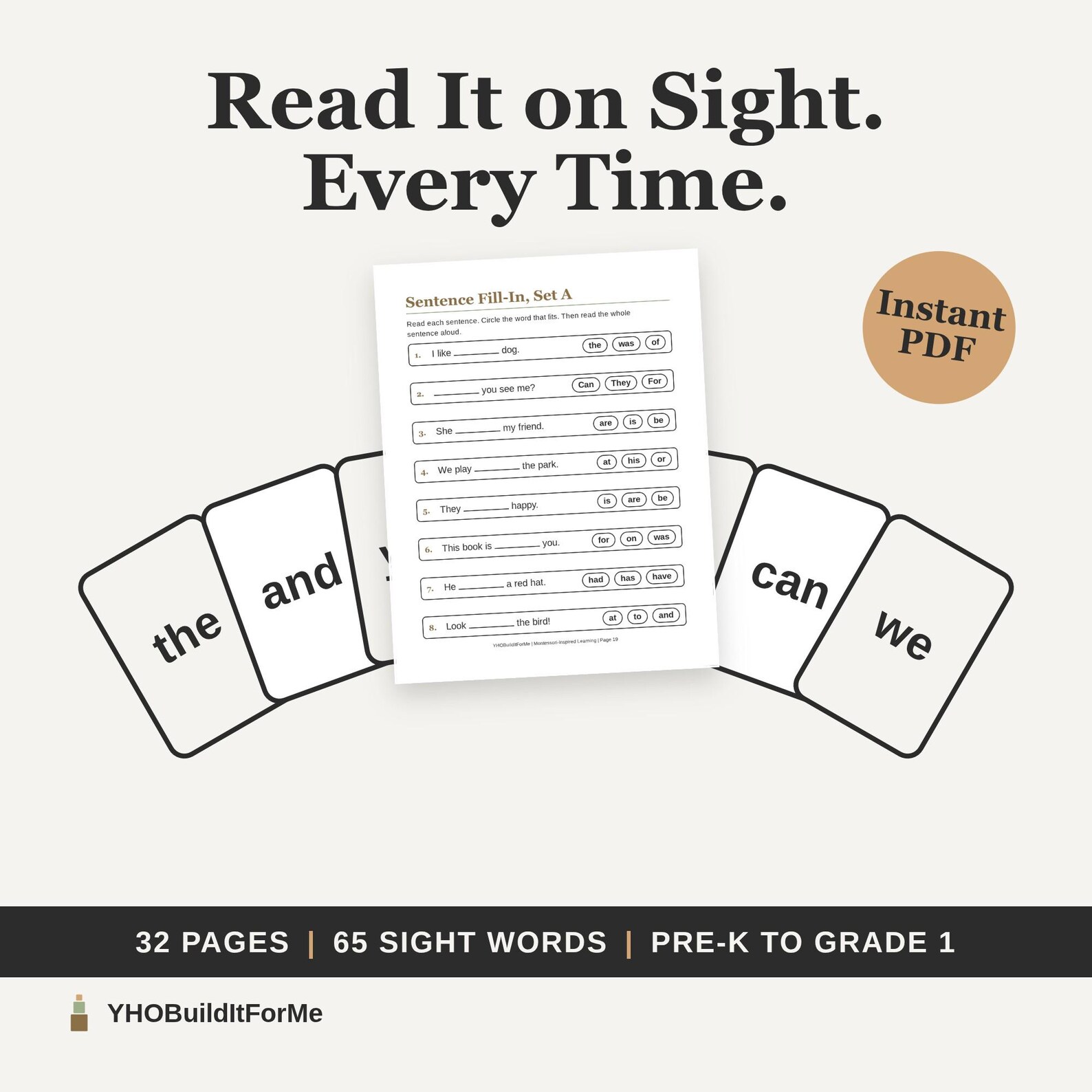 Sight Word Reading Practice