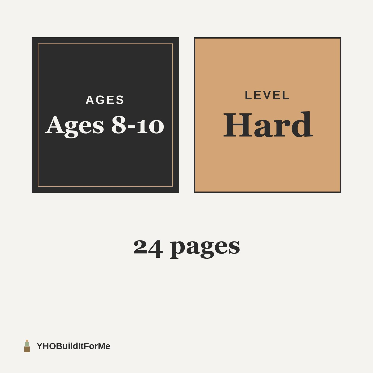 Level card showing the Hard level and 24 pages