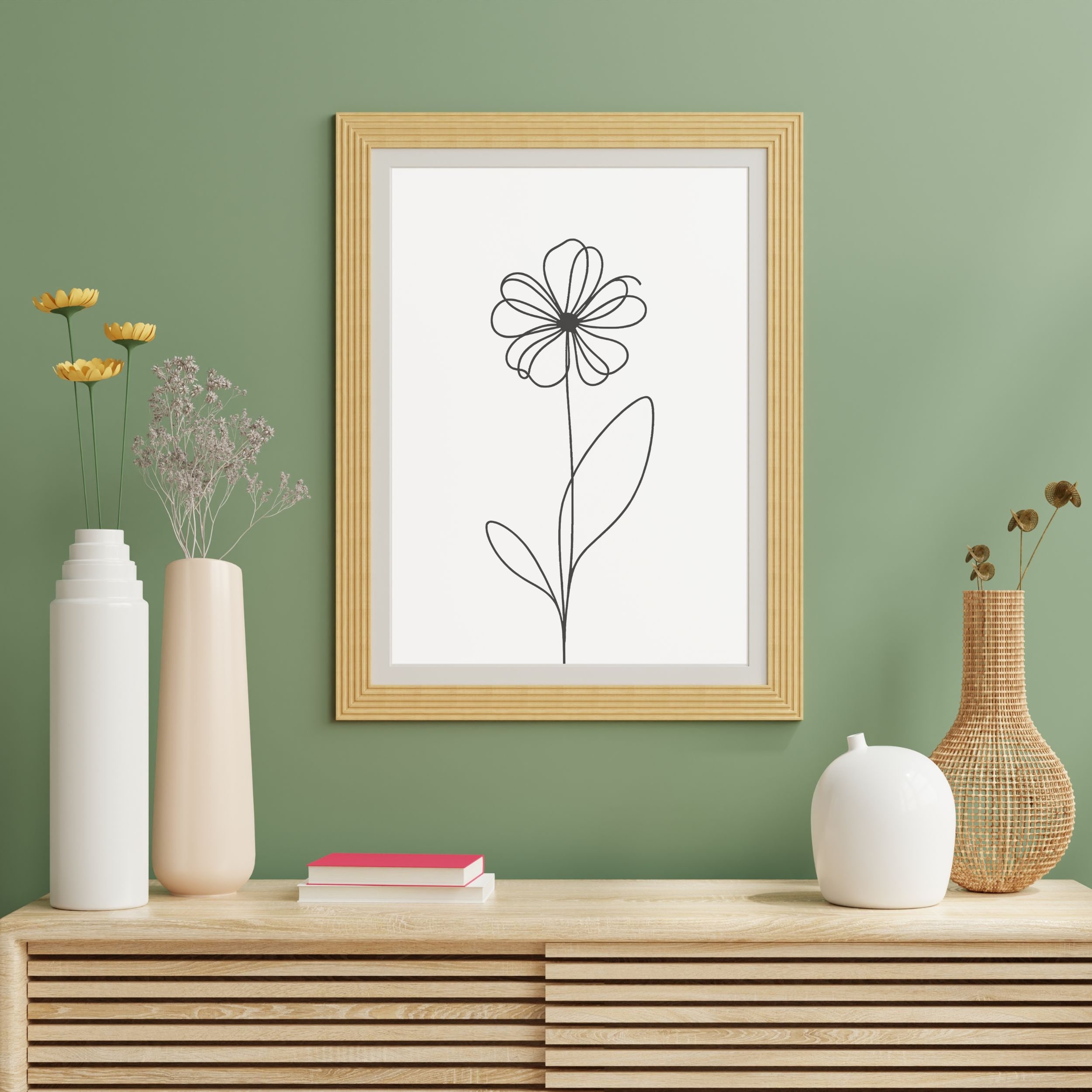 Minimalist Flower Wall Art, Flower Wall Art, Minimal Floral Prints, Set