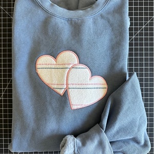Embroidered Keepsake Sweatshirt Crewneck / Baby outfit applique / Mom Mama Sweatshirt / Hospital blanket applique keepsake / heart