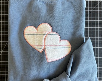 Embroidered Keepsake Sweatshirt Crewneck / Baby outfit applique / Mom Mama Sweatshirt / Hospital blanket applique keepsake / heart
