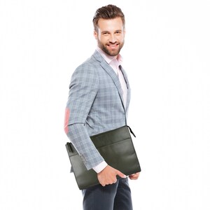 Leder Laptoptasche Handgefertigt aus hochwertigem italienischem Leder Stilvoller Schutz für Ihr Notebook und weiteren Accessoires Bild 7
