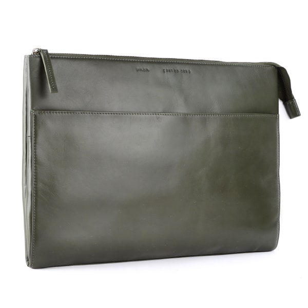 Leder Laptoptasche - Handgefertigt aus hochwertigem italienischem Leder - Stilvoller Schutz für Ihr Notebook und weiteren Accessoires