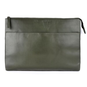 Leder Laptoptasche Handgefertigt aus hochwertigem italienischem Leder Stilvoller Schutz für Ihr Notebook und weiteren Accessoires Olive Grün
