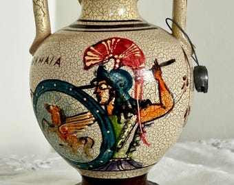 Réplica de ánfora decorativa hecha a mano en Grecia, copia del período clásico (450 a. C.)