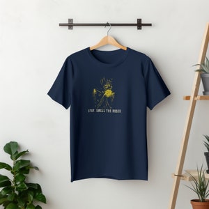 Relaxation T-shirt, Encouragement Tee, Motivational Shirt, Self Care Top, Vacation Shirt, Graphic Apparel Navy